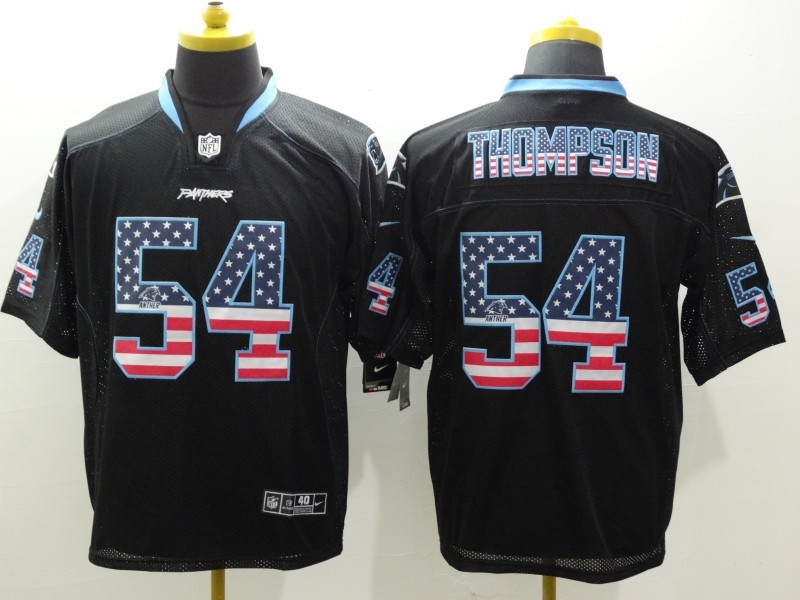 Carolina Panthers 54 Thompson Black Nike USA Flag Fashion Elite Jerseys